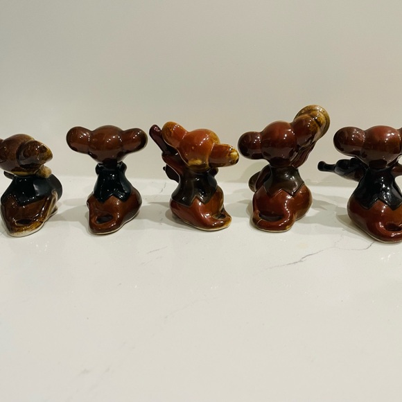 Vintage porcelain mice band figurines instruments set music - Picture 2 of 9